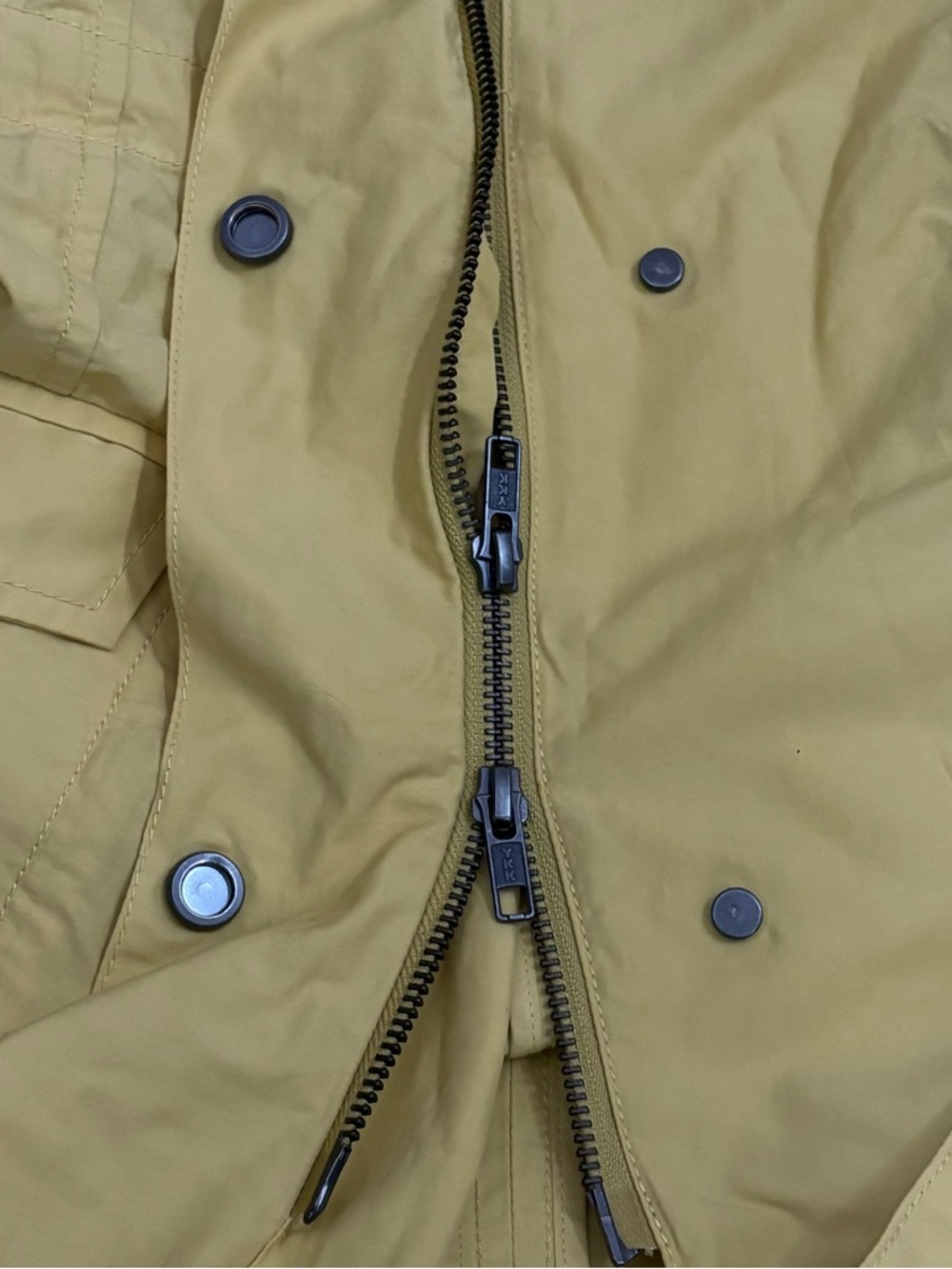 Eileen Fisher Long Anorak Windbreaker Jacket Women’s Petite S Yellow Zip Up Prep - Picture 9 of 14